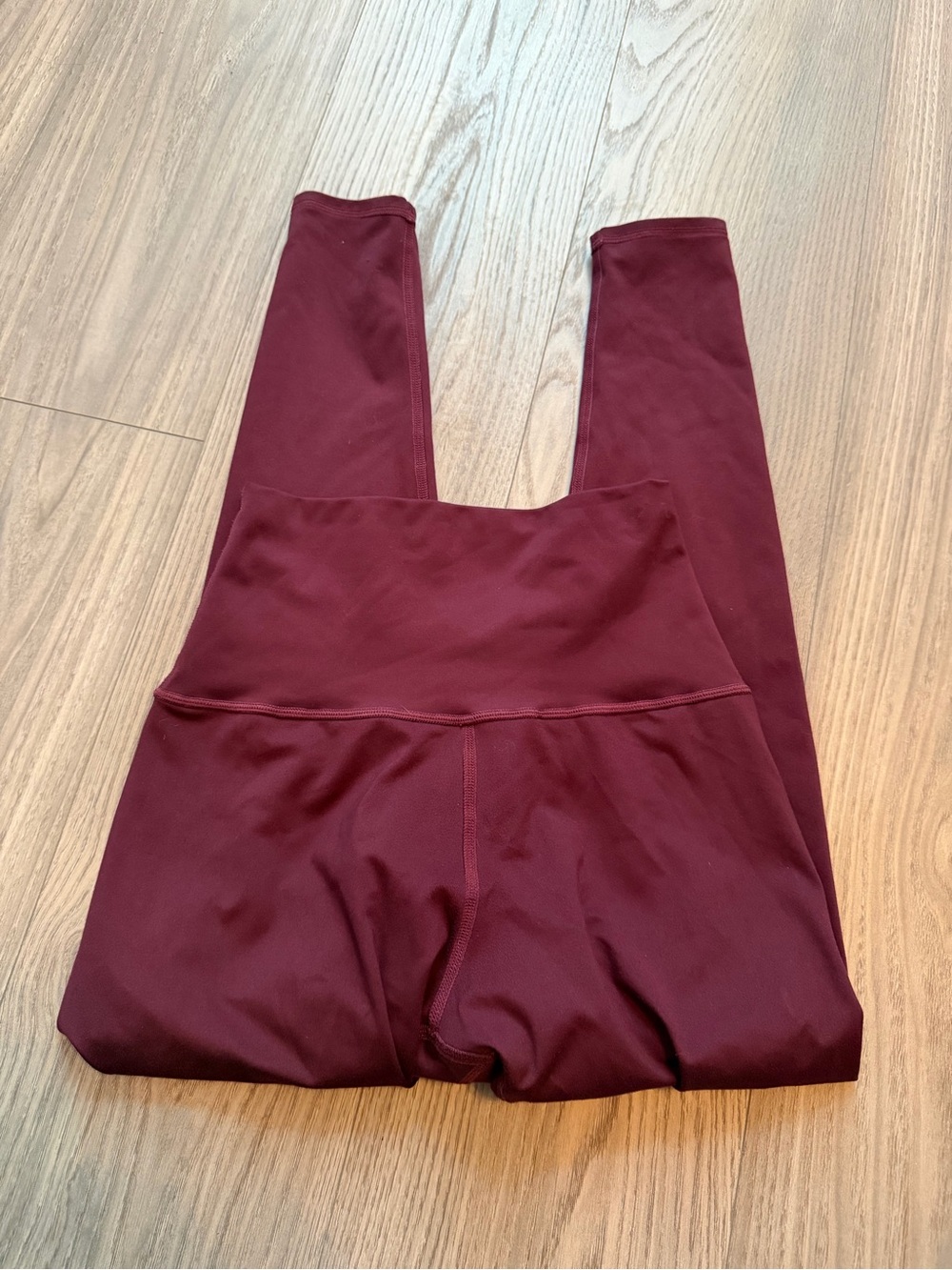 barre3 High-Waisted Performance Leggings Burgundy Maroon Size Large